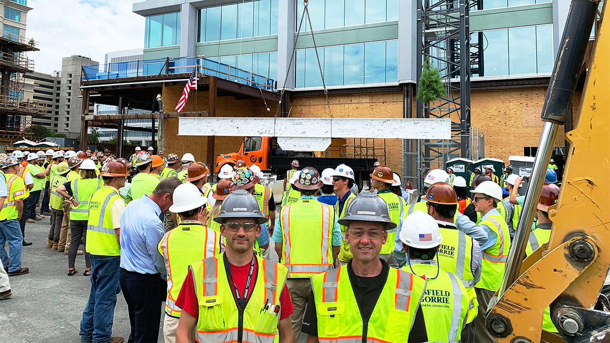 WBMGroupPLLC's tweet photo. Congratulations to the Ally Charlotte Center team for reaching a great milestone in construction with the topping out of the building.  We were proud to be on site for the event! https://t.co/e1g4dPWGWr