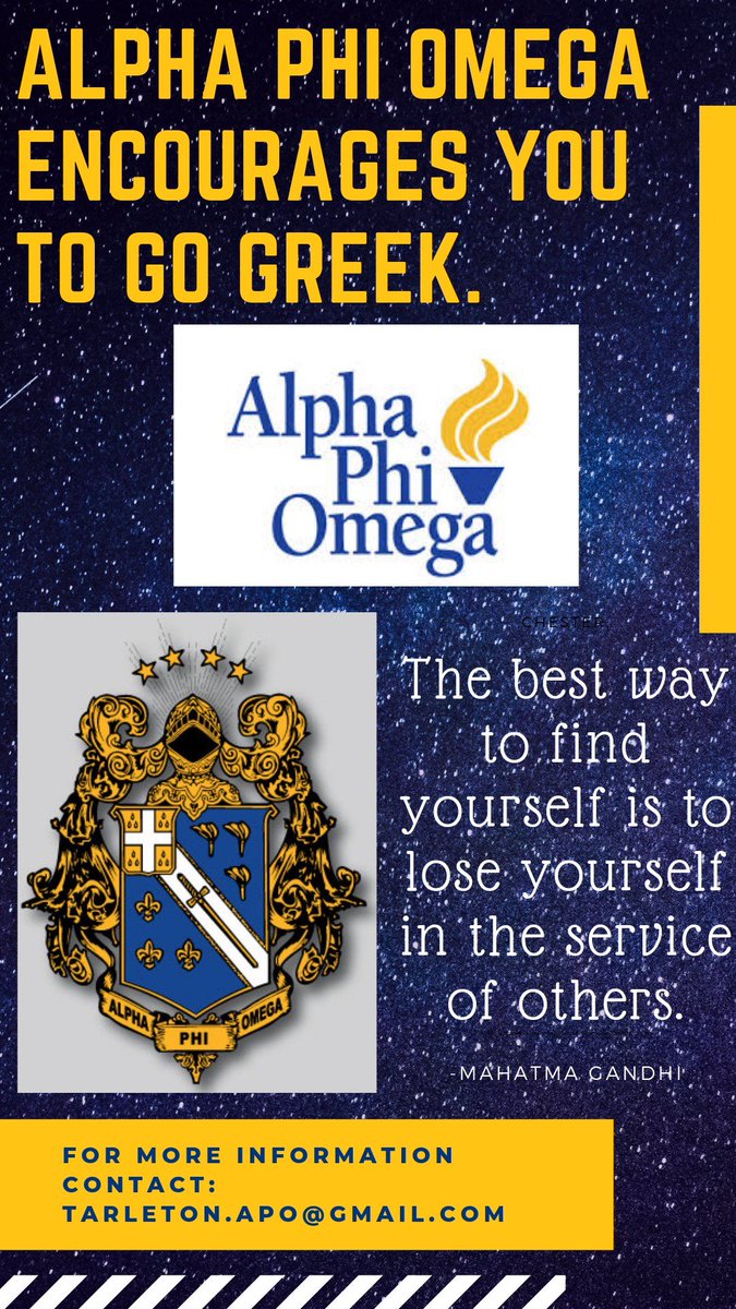Shaloih4_u's tweet photo. Join Alpha Phi Omega this semester. For fun, spirit and family!! πππ¦
#tarleton2023 #tsu23 #tarletoncube #tarleton2019 https://t.co/NDmXGDkM70