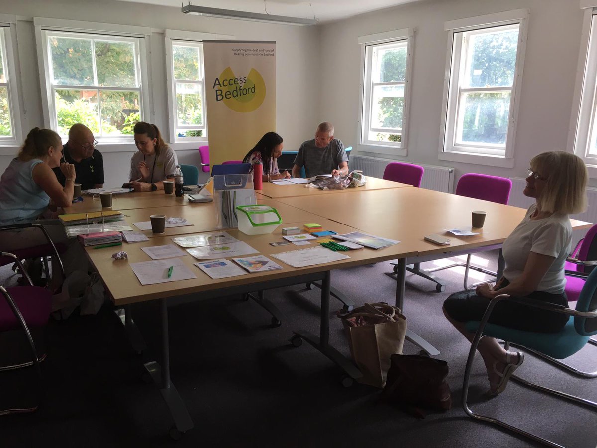 AccessBedford's tweet photo. Deaf space drop in! #sortingstuffout
Open to D/deaf and HoH community, come in for a chat, a cuppa and to get things done. Next session 26th July 11am till 2pm at @higginsbedford find us in the garden room, see you there! #DeafCommunityMatters #Deaf #Bedford https://t.co/7nfJhGSBxv