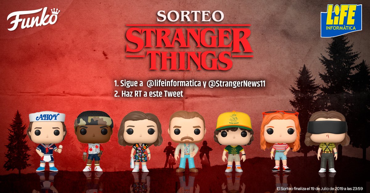 ¡¡SORTEAMOS 2 FUNKOS DE #StrangerThings A ELEGIR!!👽

Para Participar:

➡️ Sigue a <a href="/StrangerNews11/">Stranger News</a> y <a href="/lifeinformatica/">LIFE Informàtica</a>
 
🔁 Haz RT a este Tweet

Finaliza el 19/07/2019 // Sorteo Internacional