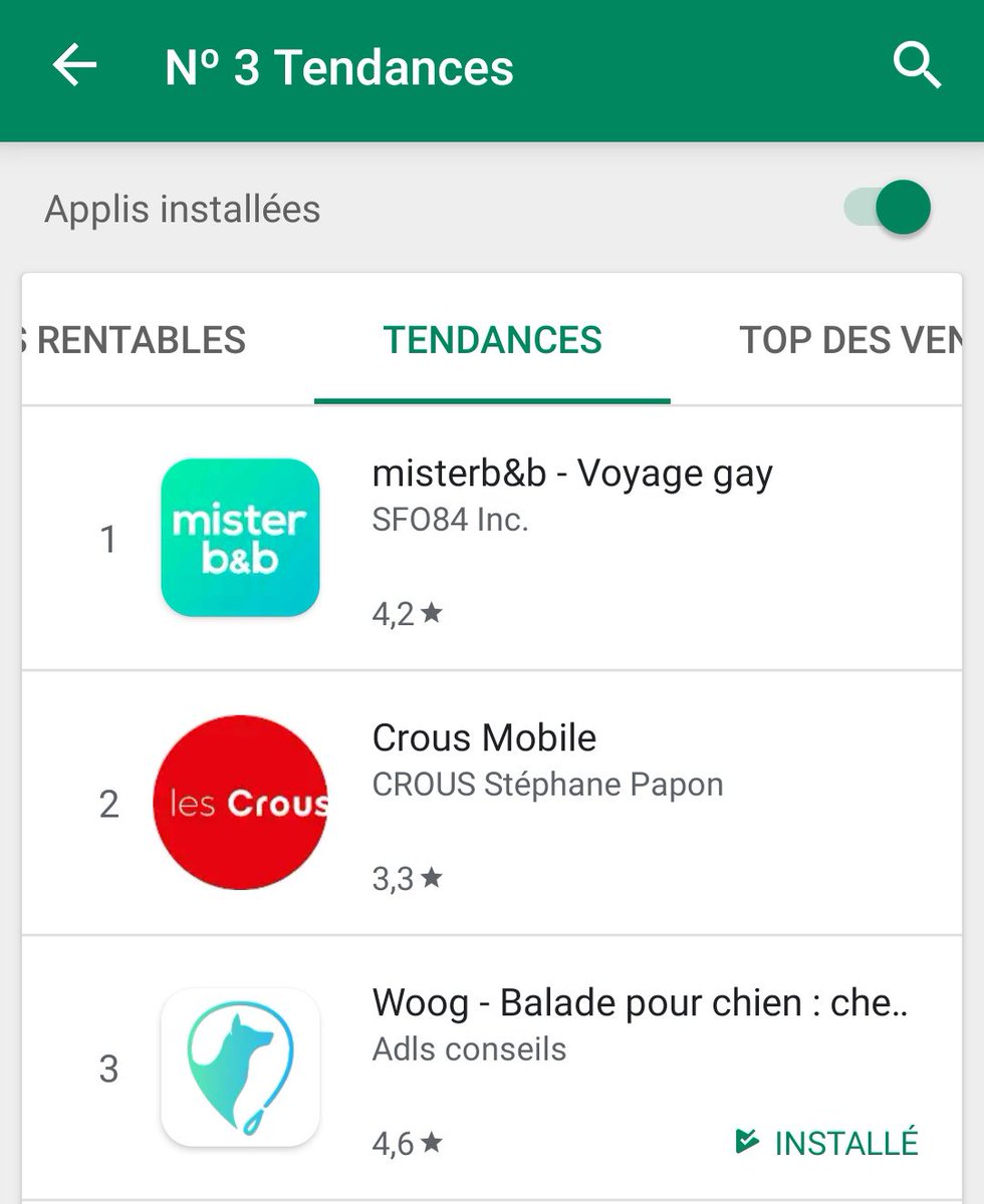woogapp's tweet photo. On entre dans le top 3 des tendances sur Android 🙀 https://t.co/y3oKIWsfW0
