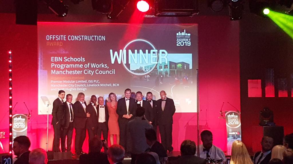 VHutchinson1's tweet photo. EBN Schools for MCC wins Offsite Construction Awards! Congratulations #TeamISG @MikeTylerNW @NWCH2 @ISGplc https://t.co/6gqK8gnMjF
