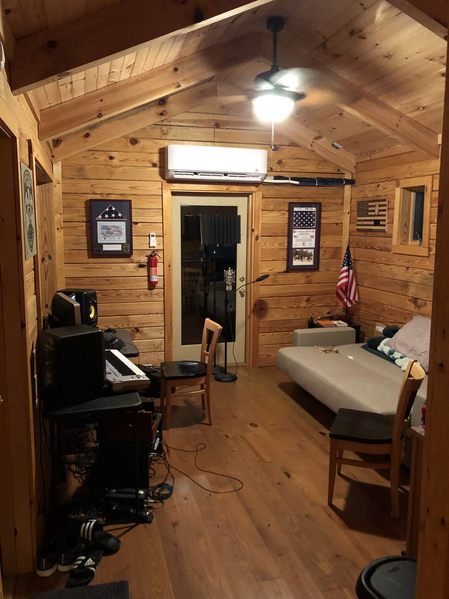 waterfromfire's tweet photo. Spent the last few days at @Camp4Heroes recording in cabin 1. Half the fun of it all was transporting a bunch of gear from Charlotte to Fairmont. Great sessions. Peace! #studiotime #recordingstudio #hashtagblahblahblah https://t.co/rhpBsfA7WV
