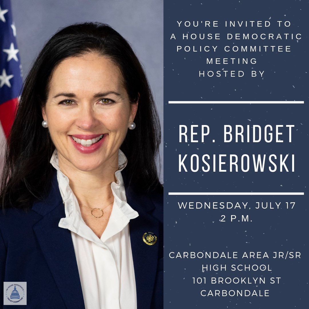 PADemPolicy's tweet image. The Policy Committee is heading to #NEPA next week! Follow along as we discuss #careerandtechnical education, #windenergy, and #faireducation funding • @RepSchweyer | @RepBridget | @RepFlynn