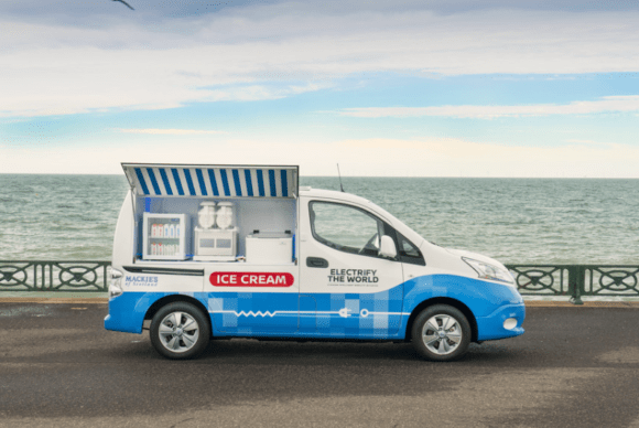 cleantechnica's tweet photo. Electric Ice Cream Van Concept Vehicle Created By Nissan https://t.co/W99RE6KpZr https://t.co/6INQ0vEKwM