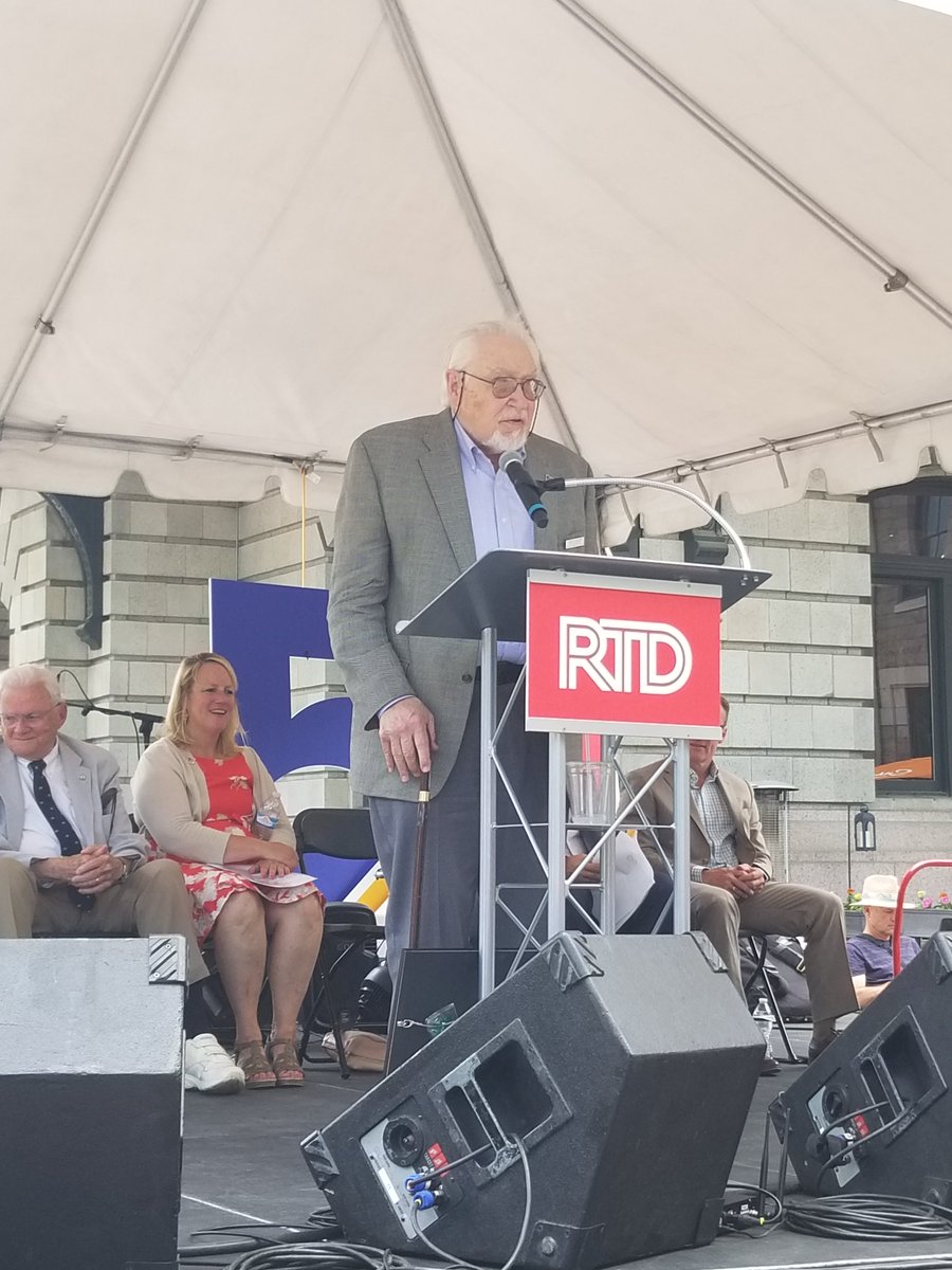 RideRTD's tweet photo. Bert Melcher, inaugural Board Member, providing a history of regional transportation in the Denver area 50 years ago. #RTDis50 https://t.co/ZYUNKlUhgE
