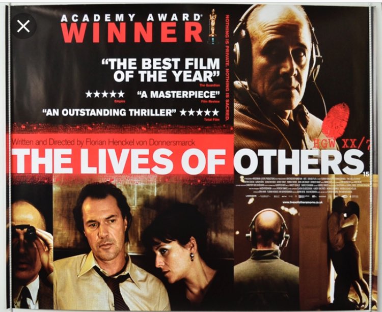 In listening closely to others, one reveals much about himself. ~P #10wordmoviereviews #thelivesofothers #ulrichmuhe #sebastiankoch #martinagedeck #volkmarkleinert