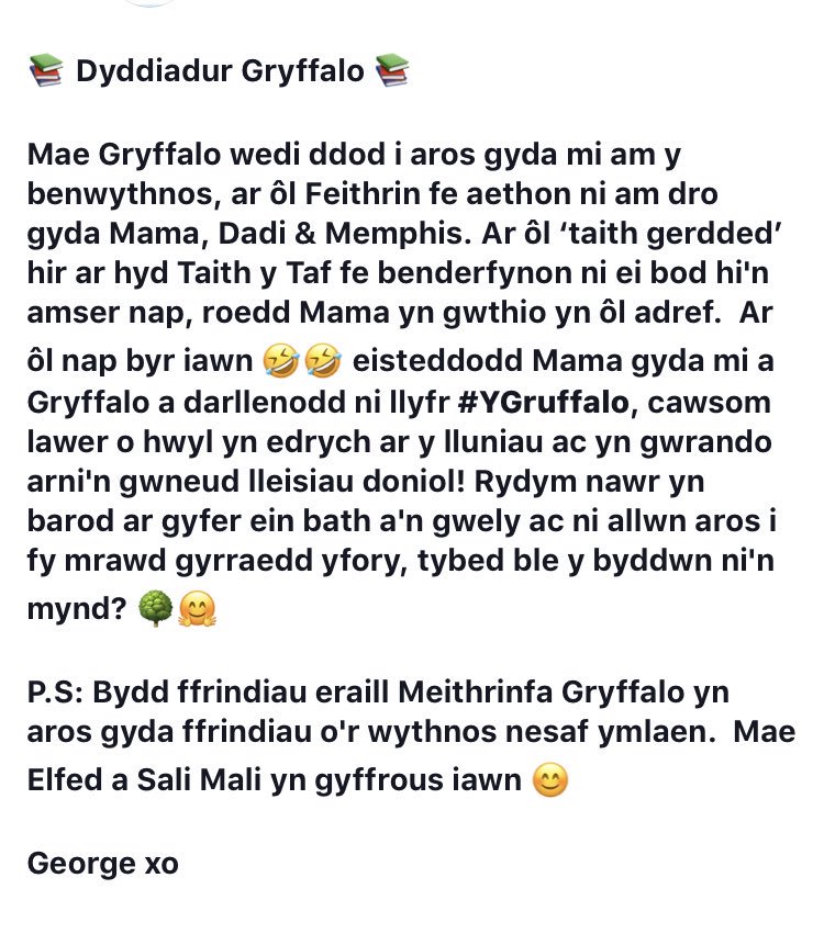 red_balwn's tweet photo. 📚 #TheGruffalo Diary 📔 Please see images for more information on what #Gryffalo has been up to this evening 🌳📚 #redbalwncoch #RBCDN #juliadonaldson #cardiff #caerdydd #books #readingtochildren #BookWorm @NDNAtalk @WBDWales @BookTrustCymru @Booktrust @powerhouse_hub @CDF_RT https://t.co/OxfAlipp9M
