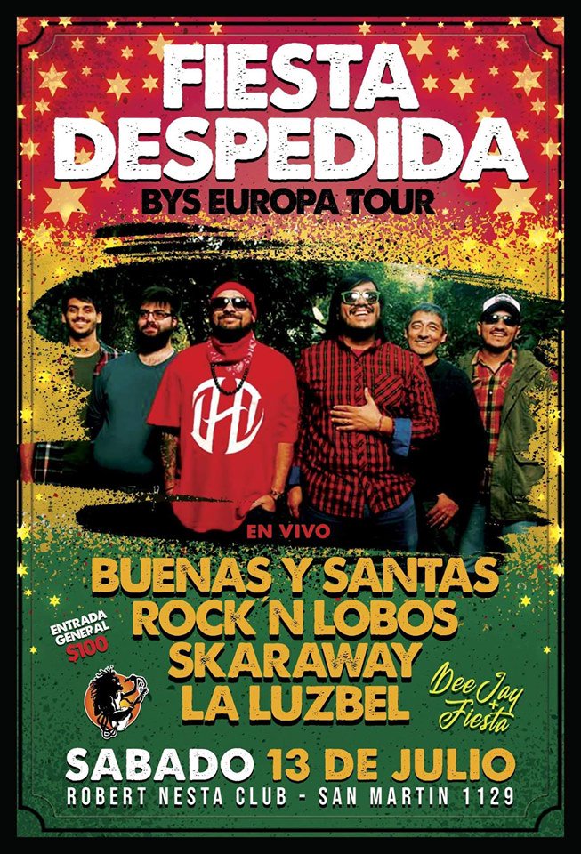 Este sábado vamos a estar acompañando a nuestros amigos de Buenas y Santas , en su despedida antes del BYS EUROPA TOURS!!