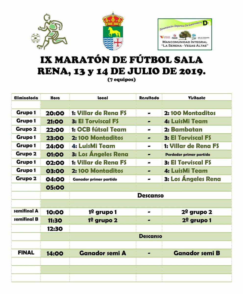 maraton_Rena_FS's tweet photo. Aquí tenéis calendario y horarios para la IX @maraton_Rena_FS. Gracias a los 7 equipos participantes por seguir confiando en nosotros. Síguenos y estarás informado al instante. https://t.co/lnQMEOi3Tm