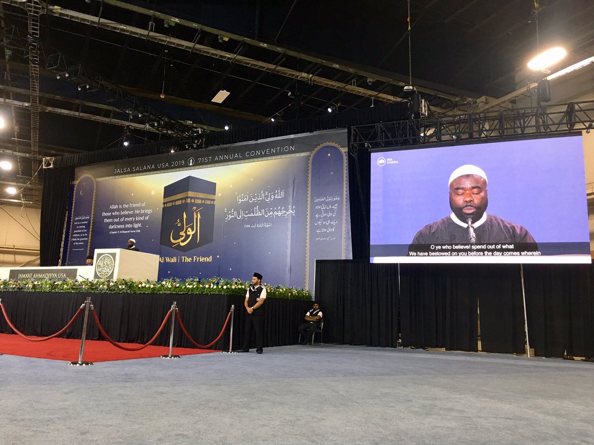 AbdulBasit11236's tweet photo. #JalsaUSA first session started with the Holy #Quran recitation at the #FarmShowComplex Convention Center at #Harrisburg #Pennsylvania @JalsaConnect https://t.co/2P5mimJsa5