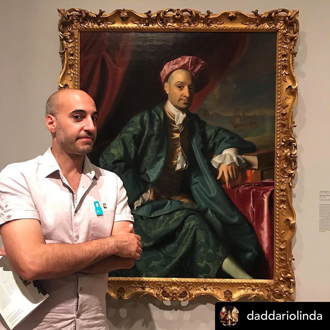 harvartmuseums's tweet photo. When finding yourself in the museum takes on new meaning 😆 John Singleton Copley’s 1773 portrait of Nicholas Boylston hangs in Gallery 2240. https://t.co/YcDS9KegAN