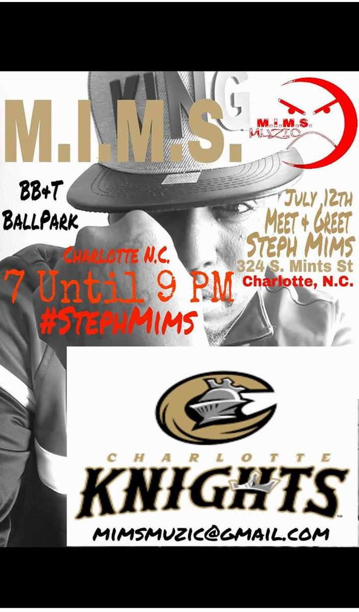 AmbitiousAve's tweet photo. Meet &amp; Greet #StephMims @ The BB &amp; T Ballpark Charlotte N.C. July 12th 7 Untl 9PM
SaluteToThe Nation M.I.M.S.MUZIC
Email:
mimsmuzic@gmail.com https://t.co/78SJlim0xO