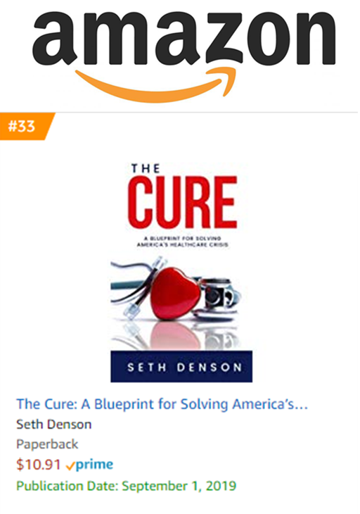 SethDenson's tweet photo. Honored to have made @amazon's top 100 list for books on Healthcare Policy. Trending @ #33. #TheCureBook #CuringHealthcare #IamTheLorax https://t.co/aZpAzh10KA