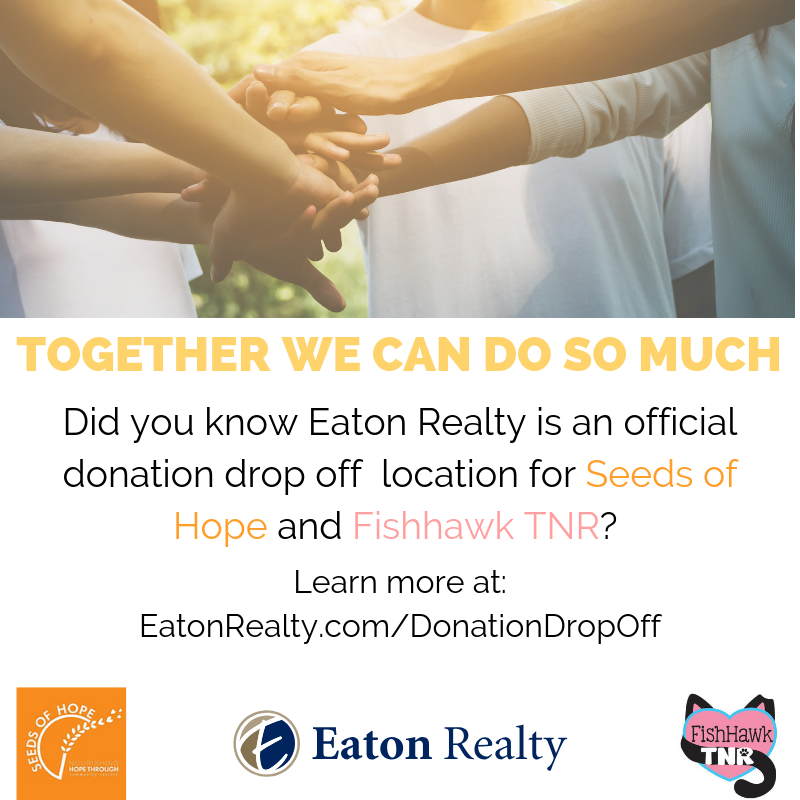 eatonrealty's tweet photo. Did you know? Bring your much needed items by our office today! #donate #giveback #fishhawk #TampaBay https://t.co/KM9DDOWeLB