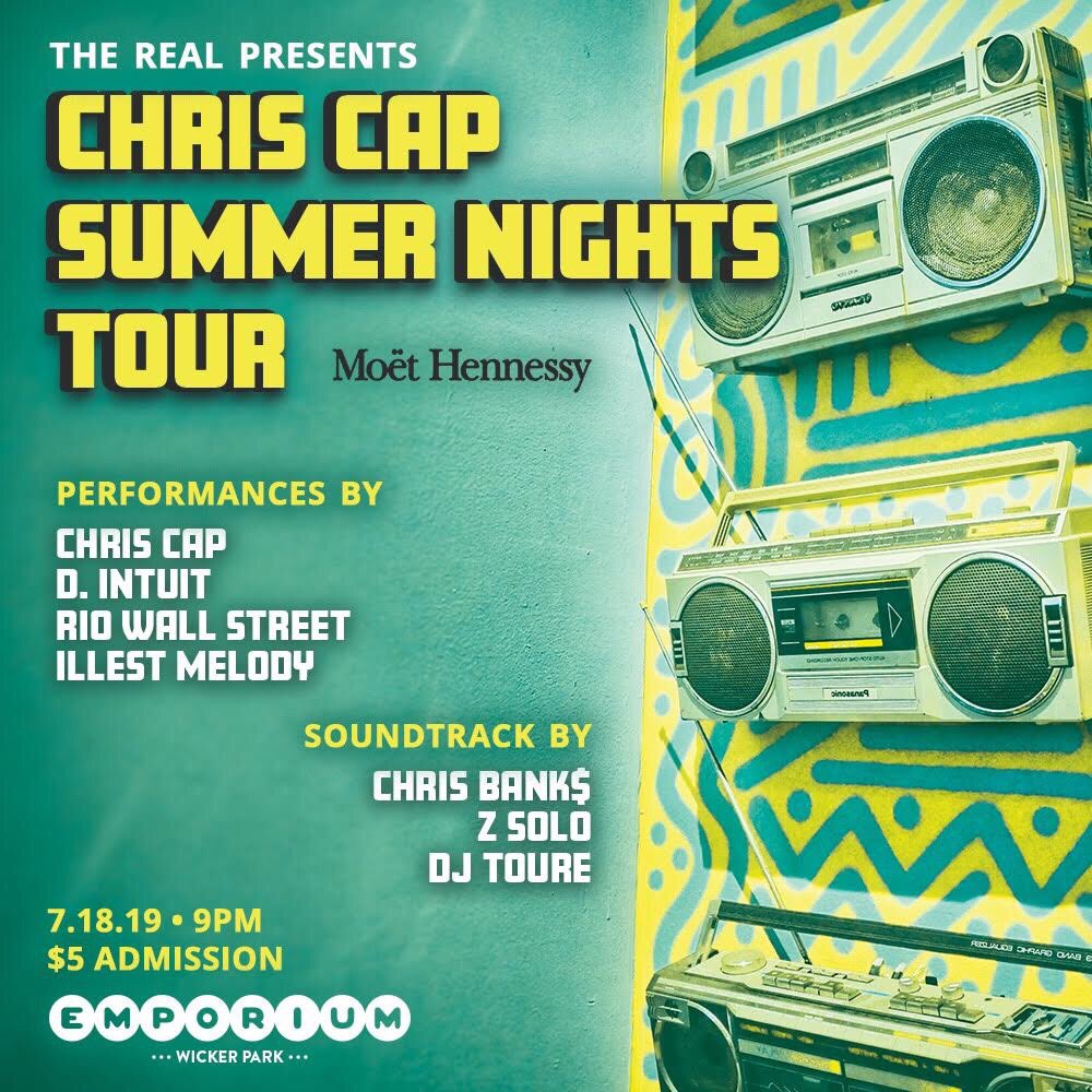 ChrisCapLive's tweet photo. Thursday Night @EmporiumChicago #WickerPark My Summer Nights Tour hits Chicago powered by @MoetHennessy #neverstopneversettle 🎵 🎤 @DJToure @ZSoloDolo @djchrisbanks on the soundtrack https://t.co/9ylnEx7nAy
