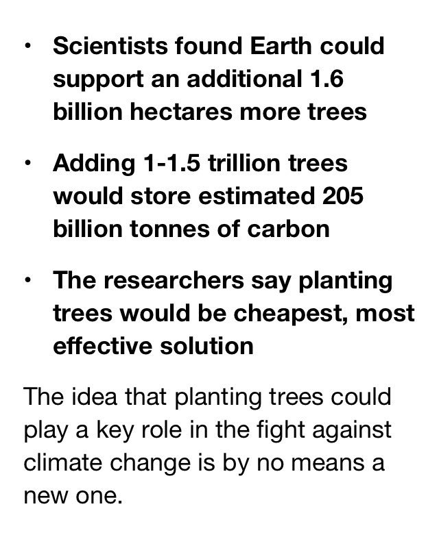 Unlessnowglobal's tweet photo. In a first of its kind study, a team in Switzerland has calculated the potential area and impact of a new forest large enough to slash roughly two-thirds off the atmospheric carbon pool.

https://t.co/7wvkGHnfw1 https://t.co/DSkFrHn8Bb