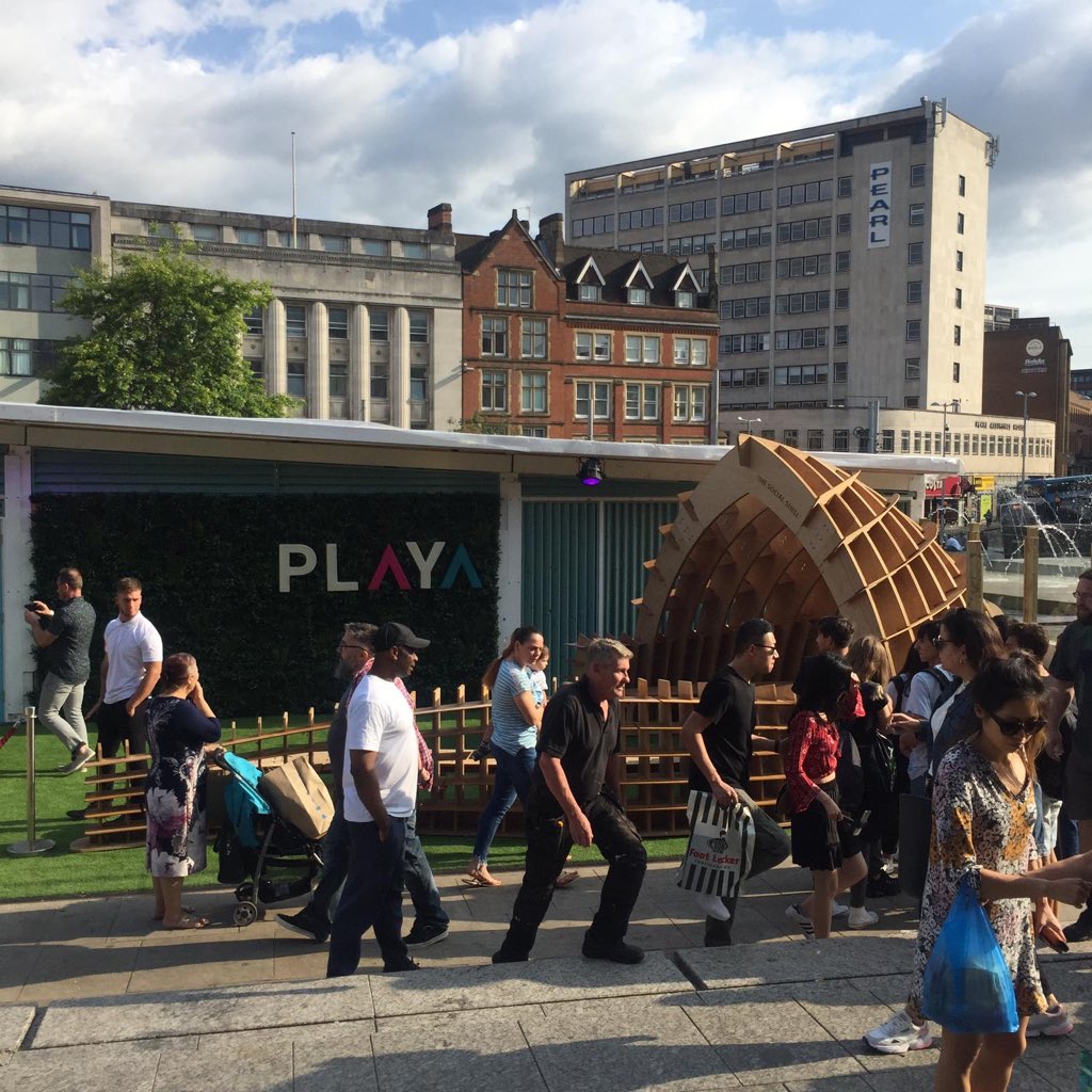 leonard_design's tweet photo. What an amazing opening night for both the Playa Day Club and The #SocialShell pavilion which we designed and built along with @ArupUKIMEA for the @scale_rule student competition #proud #achievement #pavilion #nottingham https://t.co/uu4pVaXMdz