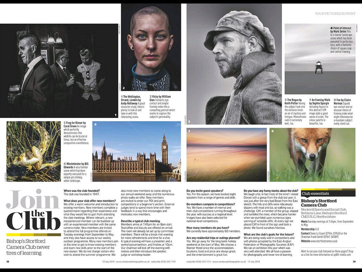 Go and see your favourite Camera Club in this week's edition of <a href="/AP_Magazine/">Amateur Photographer</a> - a fabulous 2 page spread - worth the price of the mag on its own :-) and it's available now at your favourite mag emphorium or digitally on their web site + lots more great features