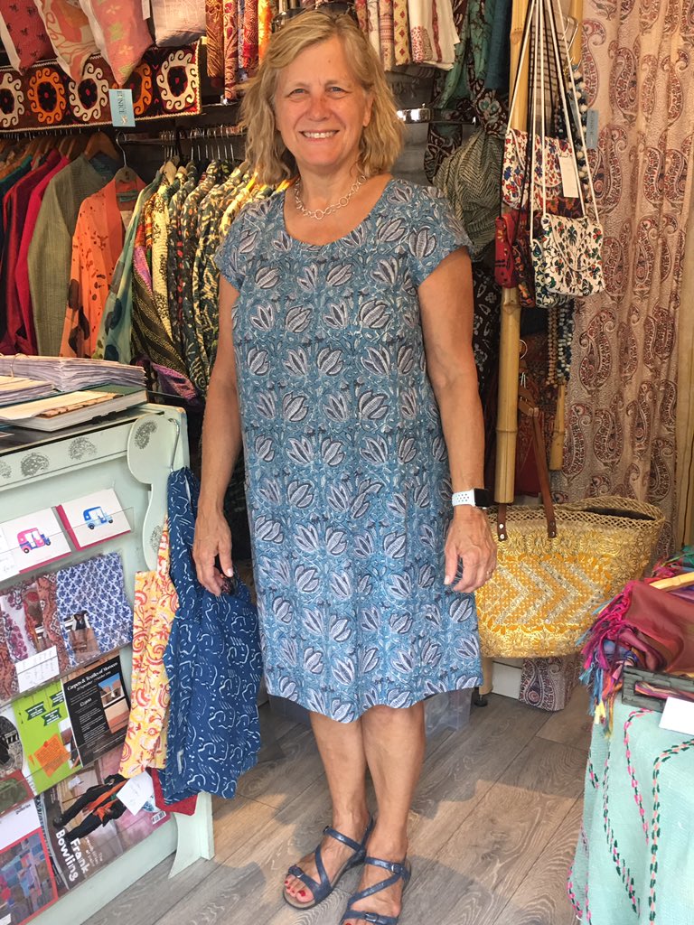 HouseofEunice's tweet photo. Some of our regular customers discovering our new #Noor #ecoconscious #handblockprints in store @HouseofEunice @GabrielsWharf perfect for this hot weather #organiccotton #noharshchemicals #whomademyclothes #ethicalfashion #Fairtrade https://t.co/3069GCiLYh