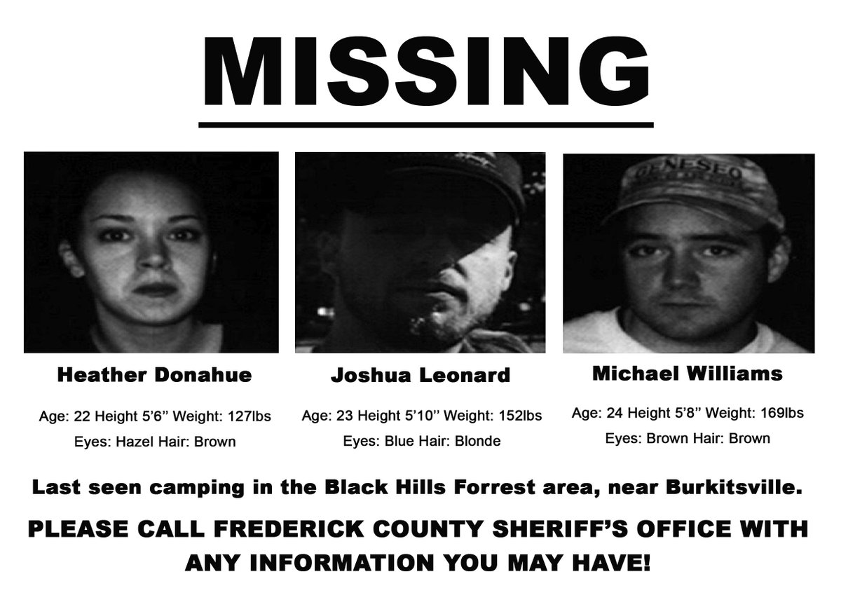 Grimmfest on Twitter: "MISSING - Last seen headed into the woods near Maryland, in search of The Blair Witch... THE BLAIR WITCH PROJECT 24 July 2019 @StockportPlaza1 https://t.co/T05tycv8mU #horror #horrorfilms #manchester #stockport #