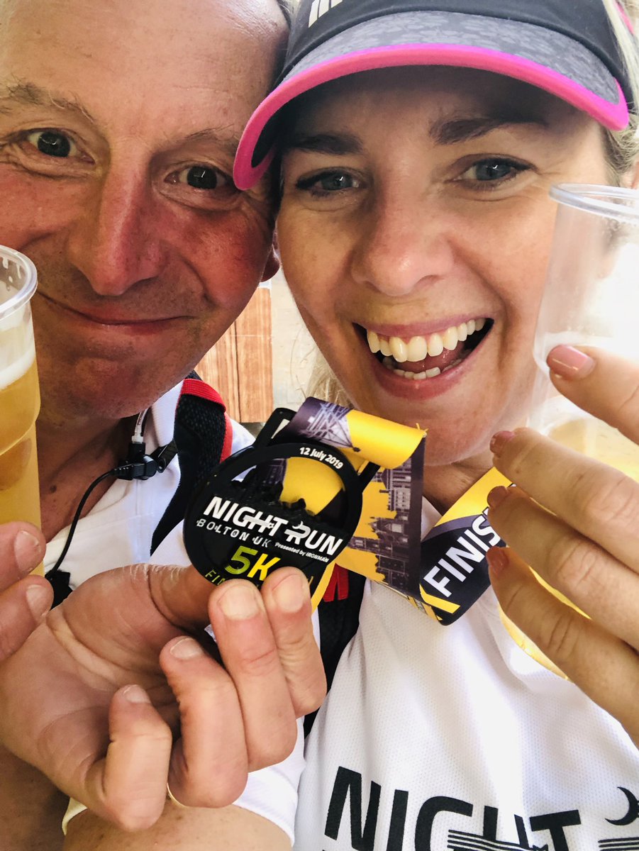JoanneMurphy_'s tweet photo. Job done, first race since Jan 1st, great atmosphere &amp; fun along the 5k route of @Ironman_UK Night Run.  #itsallsboutthemedal #whoop 🏃‍♀️🎤👊🏻 https://t.co/pDZ91pWOJB