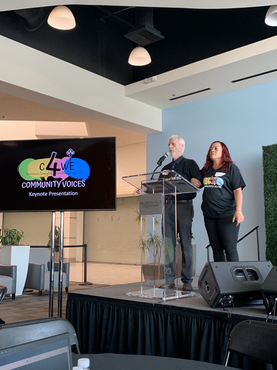 AliciamoMD's tweet photo. Ken Wells (@UCLAGIM) and Felica Jones (HAAF) explaining how academic institutions and community organizations can work together to address #SocialDeterminantsOfHealth #C4WE https://t.co/etznmDbUkV