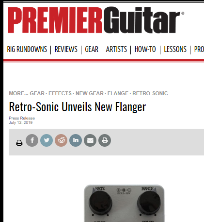RetroSonic's tweet photo. Some quick news on the Flanger over at @premierguitar https://t.co/jxWWflaoq7 https://t.co/fImBQKj5Gy