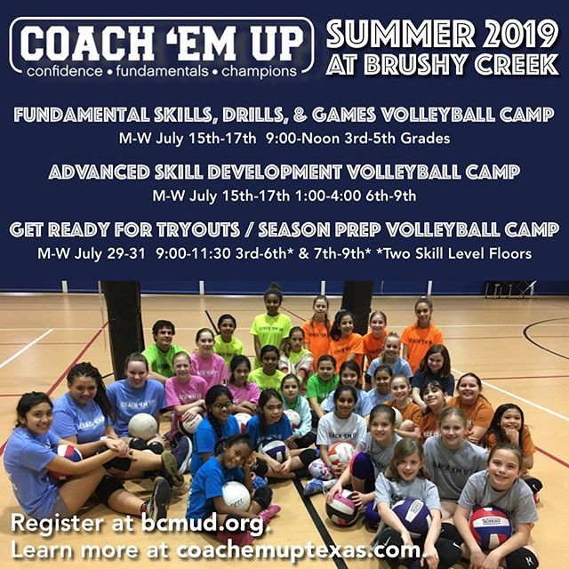 CIAB_LLC's tweet photo. Camp starts Monday! We’re so excited to be back at Brushy Creek to teach  Fundamental and Advanced Volleyball skills! We have a few spots left and it’s not too late to sign up! https://t.co/sYWQSZbxW6