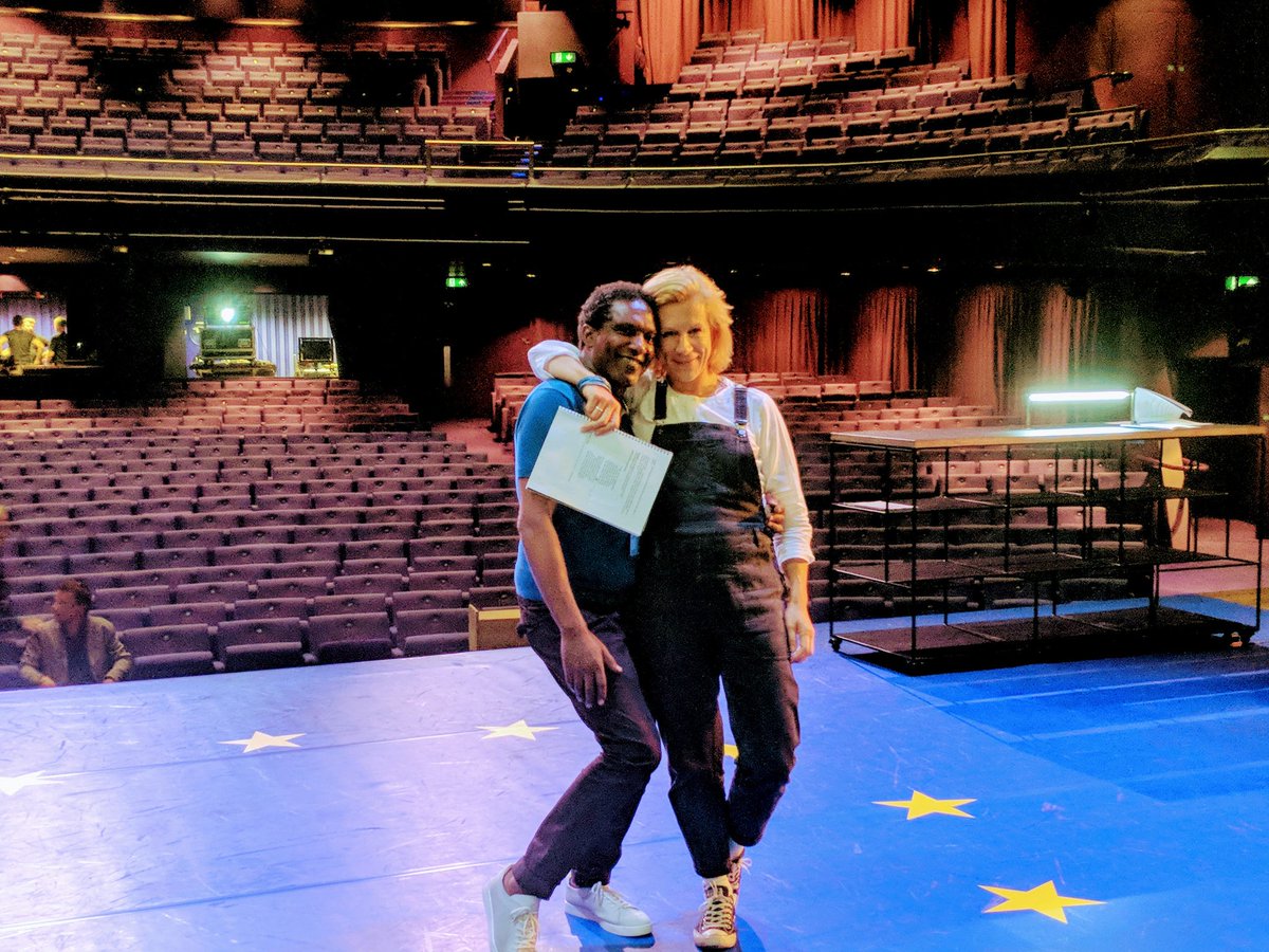 lemnsissay's tweet photo. Three Photos: Michael Morpurgo, Adjoa Andoh & myself backstage. Juliet Stevenson & myself on stage pre event. And myself alone in photo taken by Michael Morpurgo!
@Juliet945600
#ReCreatingEurope
#MIF19 https://t.co/Qf3kKg3WtE