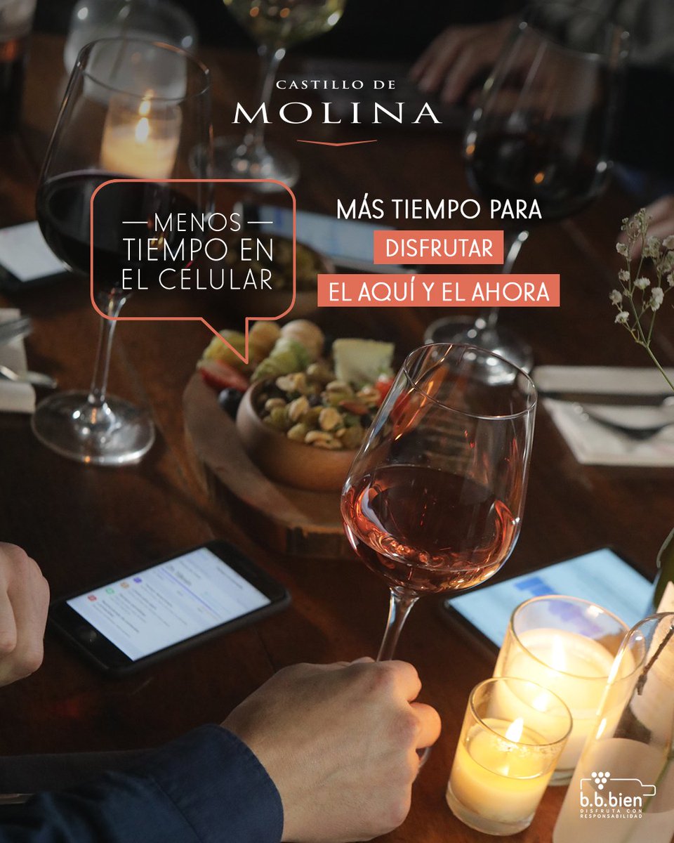 ¿Sabían que el 77% de los chilenos sienten que les falta tiempo?, pero aún así pasamos un promedio de 5 horas al día en el celular. Te invitamos a transformar ese tiempo, en tiempo disfrutando el aquí y el ahora. Descubre más en castillodemolina.cl