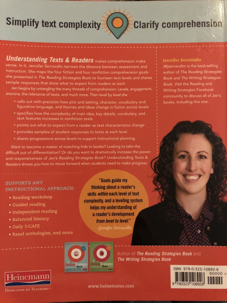 I highly recommend any teacher that teaches reading to grab this book Understanding Texts and Readers from @JSerravallo it is so rich with tools to help you become better for your learners! #sdedchat #personalizedlearning #plrnchat