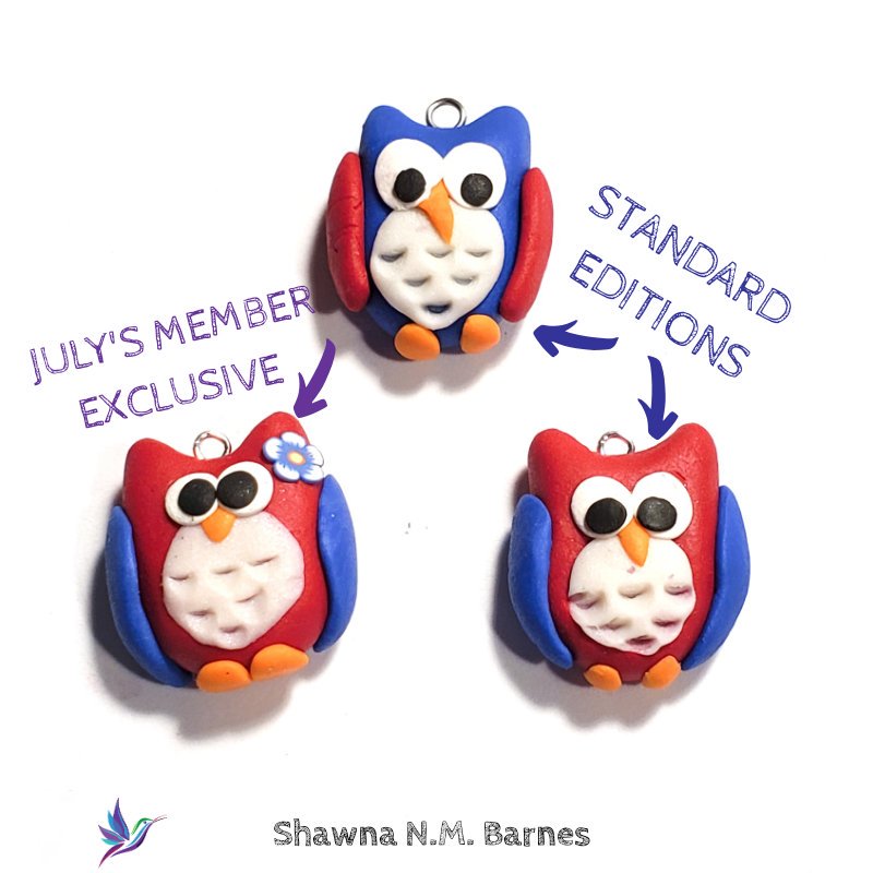 ShawnaNMBarnes's tweet photo. Only 3 days left to sign up to get July's member exclusive charm! 

See the owl with the flower on it? That is the charm that is made EXCLUSIVELY for those in my Beyond  the Clay Community. The Beyond the Clay Community is my membership group. 
https://t.co/JpSqpy5LX5 https://t.co/VXaZ9soQa8