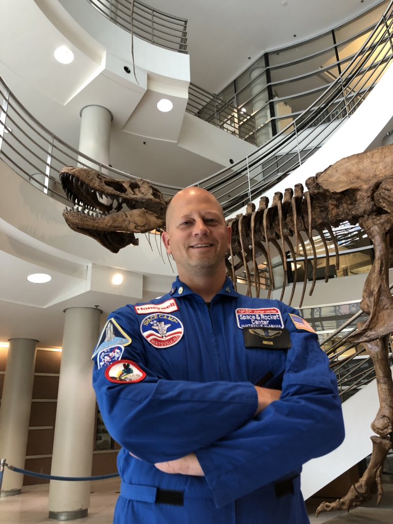 mr_amidon's tweet photo. @TheMarsGen @AstronautAbby #FlightSuitFriday Took this with my #HESA Educators @SpaceCampUSA #BFS outside the @ucmpberkeley offices. Spent the week with other Teacher Ambassadors working on ways to present #ClimateChange &amp; #Evolution lessons to teachers for @NCSE #NCSETeach https://t.co/JQO3phIW0K