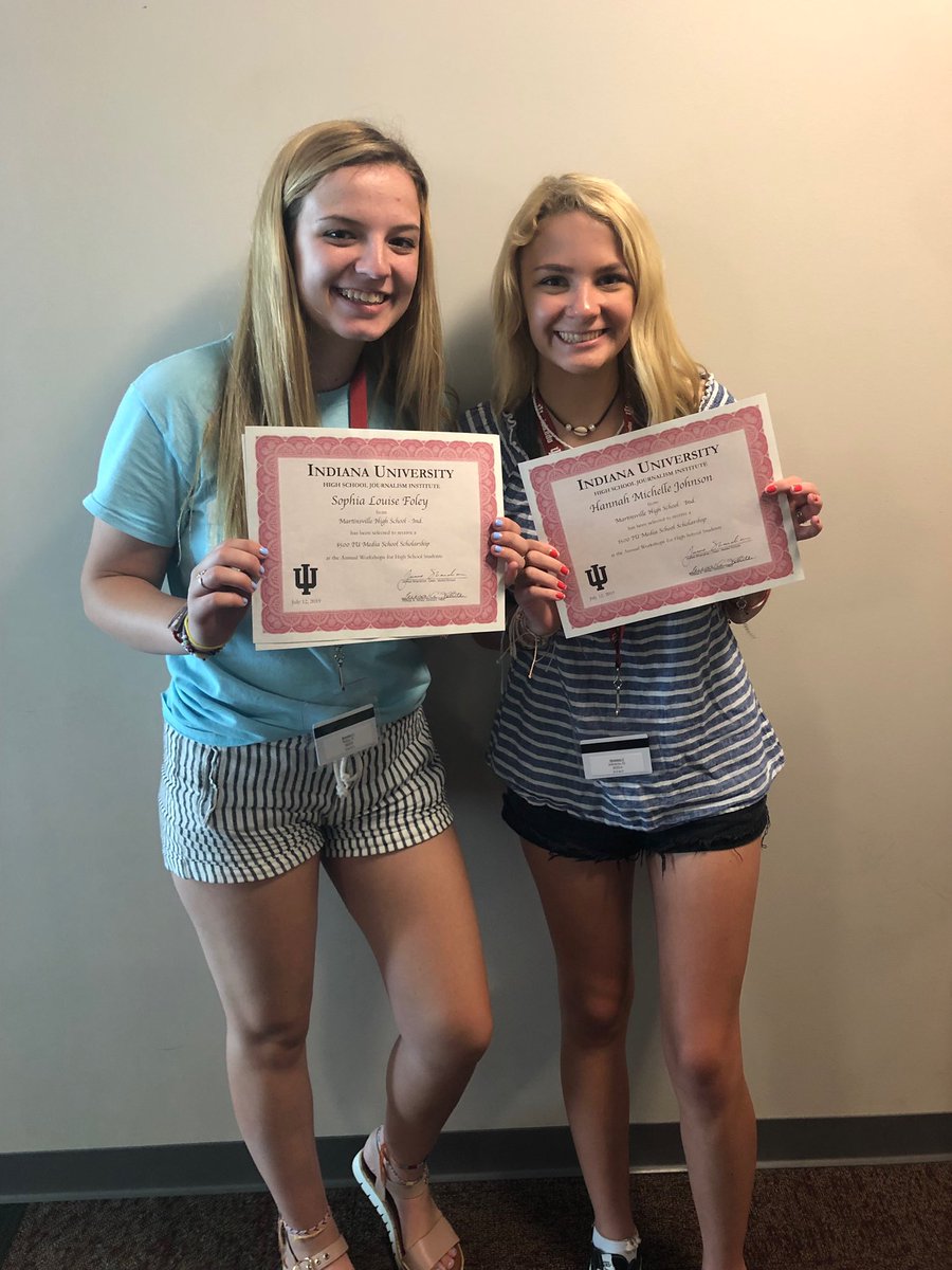 PrintPub1's tweet image. Congratulations to two of our yearbook editors, incoming seniors Sophia Foley &amp;amp; Hannah Johnson, for winning a $500 scholarship at HSJI!