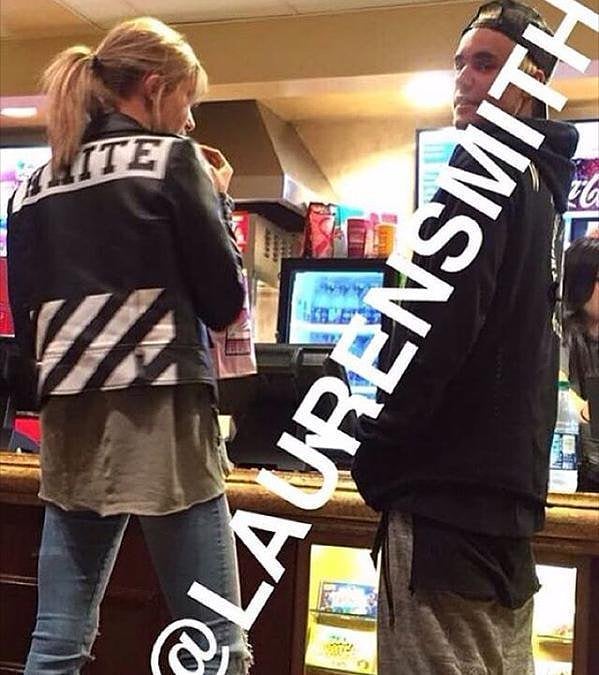 October 8, 2015: Hailey and Justin at a movie theater in Los Angeles.