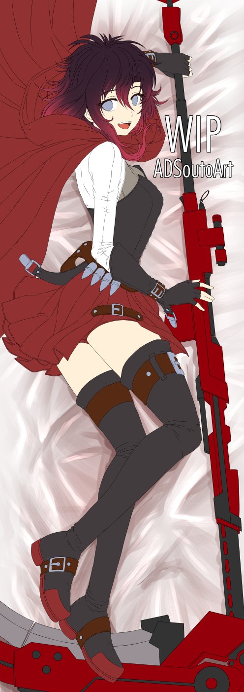 X ADSoutoArt WIP Ruby Rose Vol 7 Dakimakura Flat colors