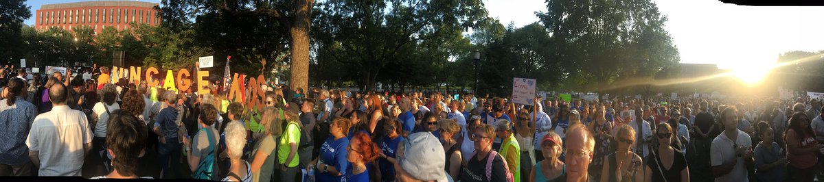 PaulPecorale's tweet photo. .@nysut @AFTunion Thousands and thousands just outside White House protesting @realDonaldTrump policies with immigrants and separation of families.  Thousands of children in jail completely unacceptable. Enough is enough @AndyPallotta @nysutEVP @NYSUTStreasurer #LightsforLiberty https://t.co/drBt0SSLLK