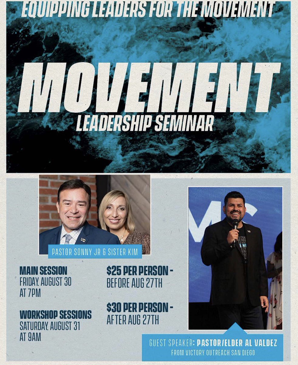 vochino's tweet photo. We are excited to announce, Movement Leadership Seminar. August 30th &amp; 31st, we will be having powerful speakers and impactful breakouts to help train this wave of leaders. https://t.co/c7cmLEAVPS