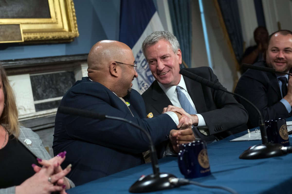 nycgov's tweet photo. #ThisWeekInNYC: announced a tentative contract agreement between early childhood care providers, District Council 1707 Local 205 and the Day Care Council of New York (DCCNY) at City Hall. https://t.co/uyRf7993AV