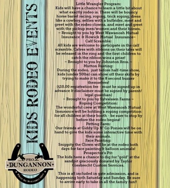 dungannonrodeo's tweet photo. IT'S ALMOST TIME!!
Check out the schedule of events for everything happening at the rodeo this weekend, because who doesn't want to be a barrel racing, crazy bull chasing, lasso slinging, wild calf roping, bronco busting, mutton tumbling, rodeo rider!! @RawhideRodeo #rodeotime https://t.co/TXBUxvH5G7