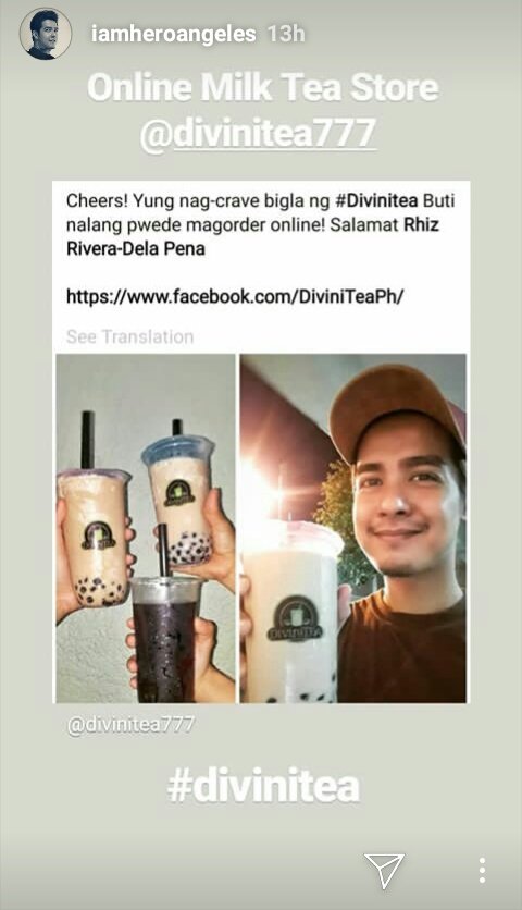 margadelux's tweet image. .@iamheroangeles IGs 071219

Online Milk Tea Store divinitea777

Cheers! Yung nag-crave bigla ng #Divinitea Buti nalang pwede magorder online! Salamat Rhiz Rivera-Dela Pena

facebook.com/DiviniTeaPh 
#divinitea