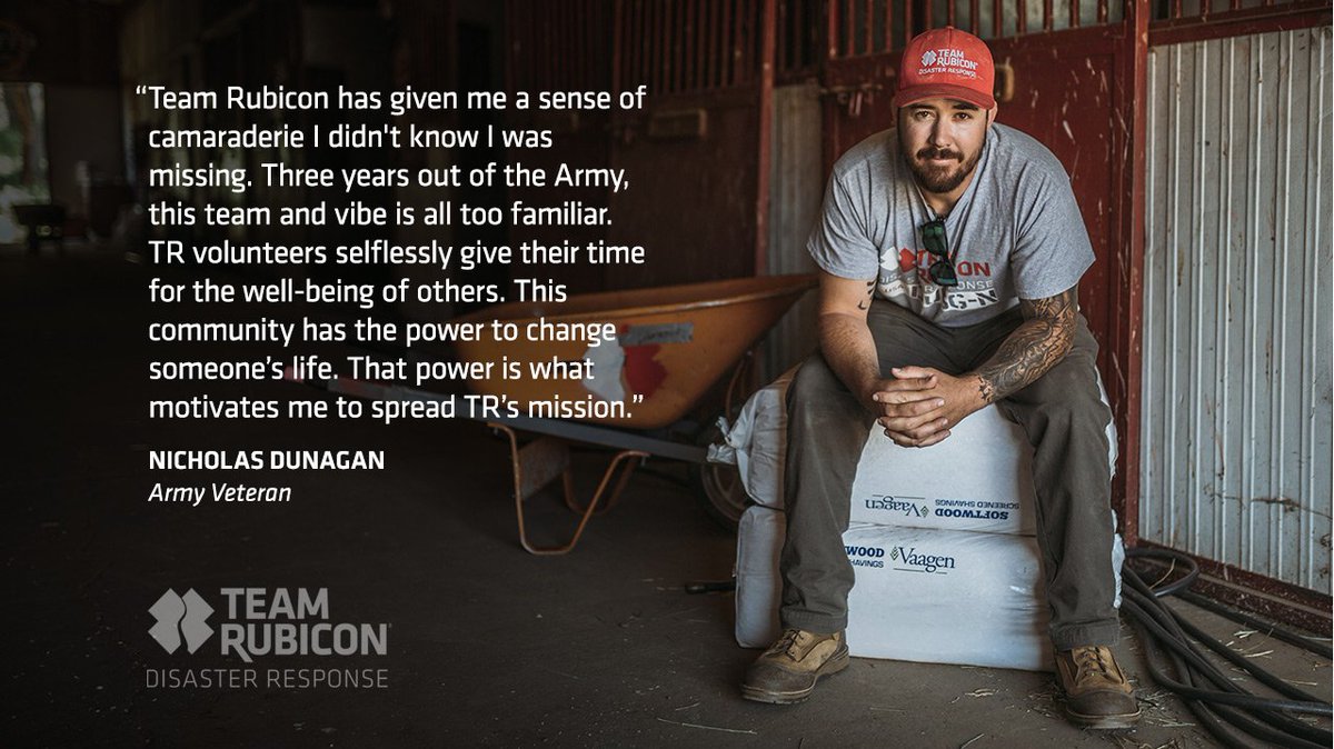 TeamRubicon's tweet photo. When you donate to our mission, you're not only allowing us to help those affected by a disaster, you're also empowering veterans and civilians to connect and build new bonds that strengthen our communities. https://t.co/Cf1F78hpcG https://t.co/J47cLlTl15