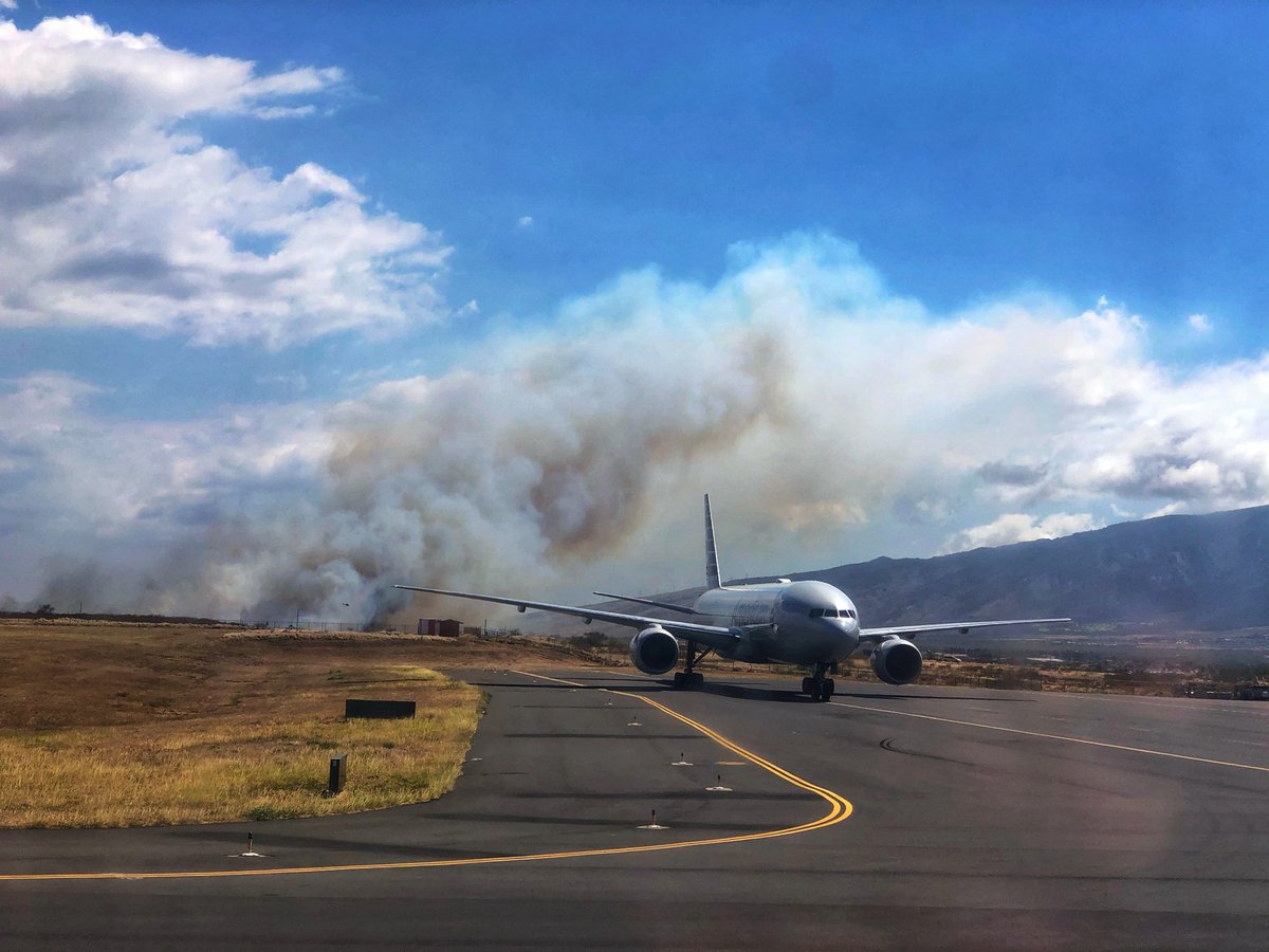 When MAUI catches on fire and the airport is shut down. Thankful for TSA precheck and Hawaiian Premier Club for keeping us moving and our flight is on time!!! Wow. ⁦<a href="/HawaiianAir/">Hawaiian Airlines</a>⁩ ⁦<a href="/HawaiiNewsNow/">Hawaii News Now</a>⁩ ⁦<a href="/hawaiinews1/">Hawaii State News</a>⁩ ⁦<a href="/MauiHawaiinews/">The Maui News</a>⁩