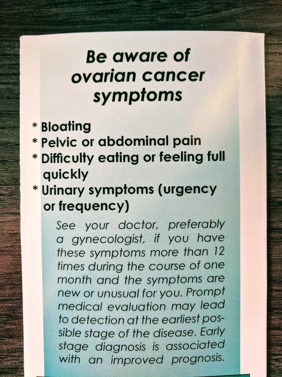 Hope4Heather's tweet photo. #OvarianConf 2019 Seattle...
DO YOU KNOW SIGNS/SYMPTOMS?
#ovariancancer #womenshealth
β¬οΈπβ¬οΈπβ¬οΈ https://t.co/YvpdAsEAMk