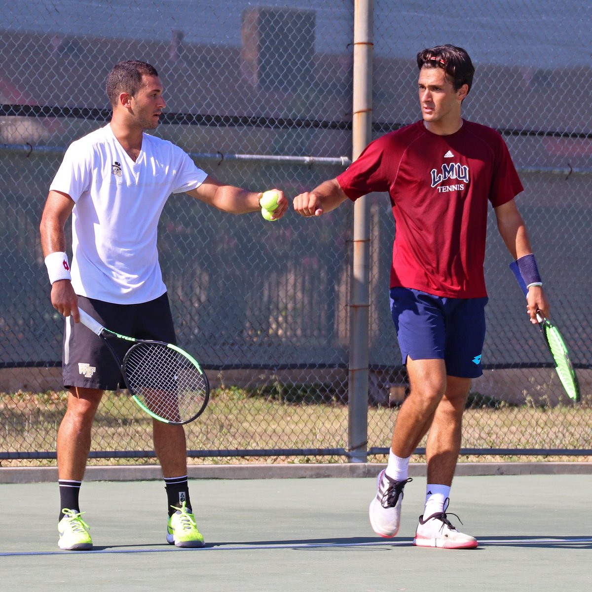 USTASoCal's tweet photo. It was a tale of two families in men's doubles at #USTASoCal #OpenSectionals as the father/son duo of @USCMensTennis Head Coach Peter Smith and his son Riley narrowly edged brothers Diego and Ed Nava in an epic three-set encounter, 7-5, 3-6, 10-6! #SoCalTennis https://t.co/jptgd9LSw9