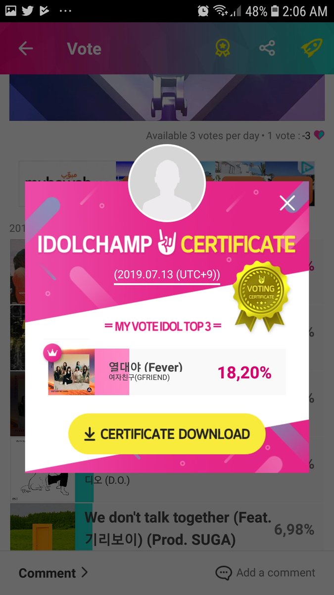 syeyey's tweet photo. @cel_cellec Done #GFRIEND57thWin #Fever4thWin #GFRIEND https://t.co/LAK7WGgjpy
