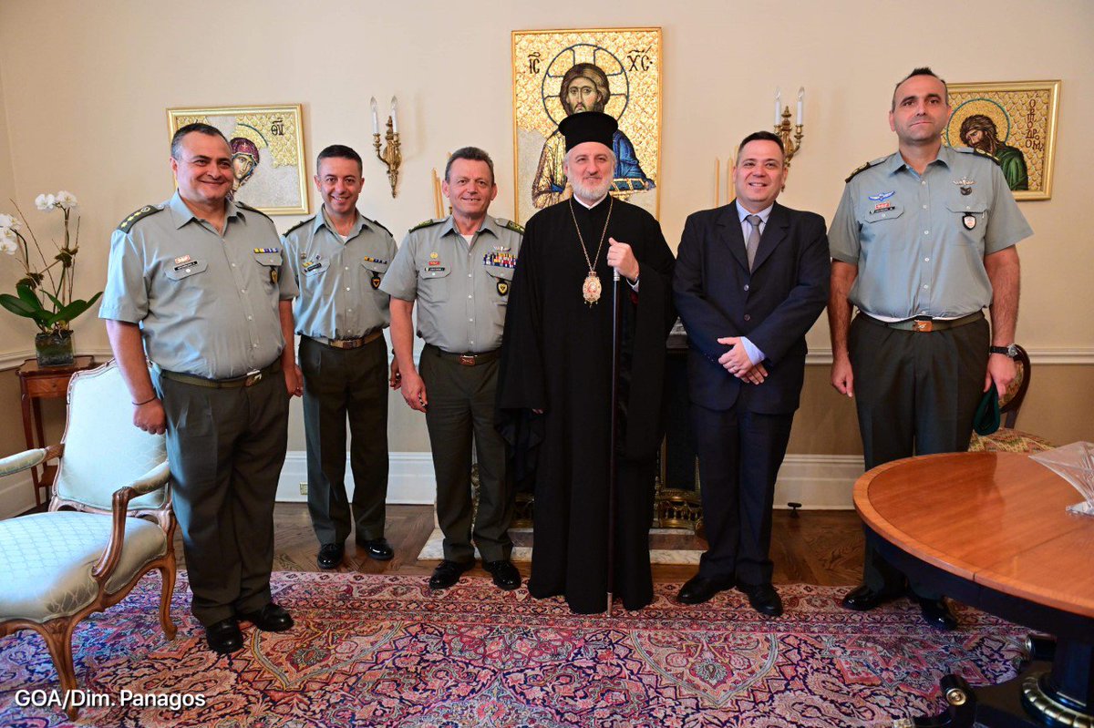 12 July 2019: Meeting between His Eminence Archbishop Elpidophoros of America and the Chief of the Cypriot Armed Forces,  General Ilias Leontaris   @CyprusinUSA   @EthnikiFroura General @LeontarisCYchod