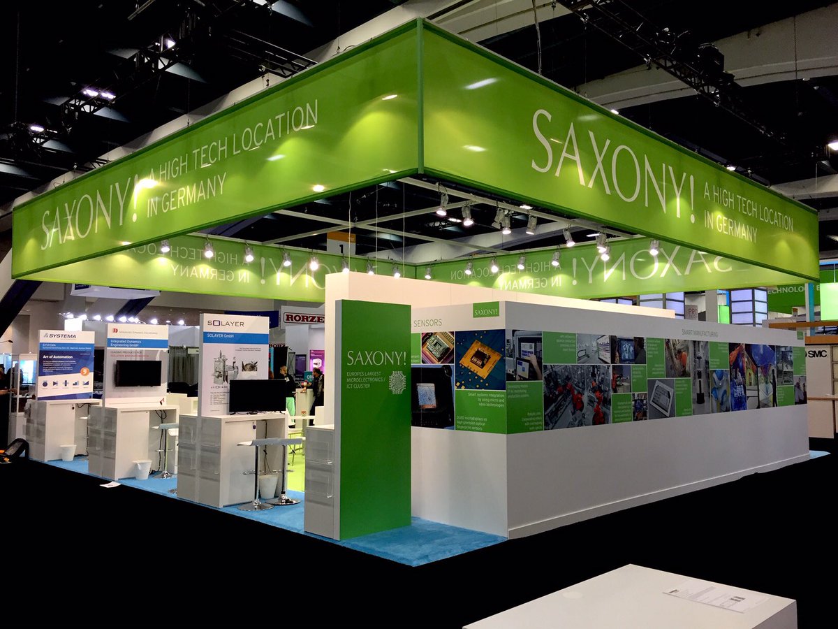PremiumLabor's tweet photo. The #Premium team was hard at work at @SEMIconex in #SanFancisco! The #Saxony! exhibit designed by #FBInternational looked incredibly sharp and we were proud to provide #Premium labor! #SemiconWest #Germany #HighTech #MicroElectronics https://t.co/LrpX9LpRZO