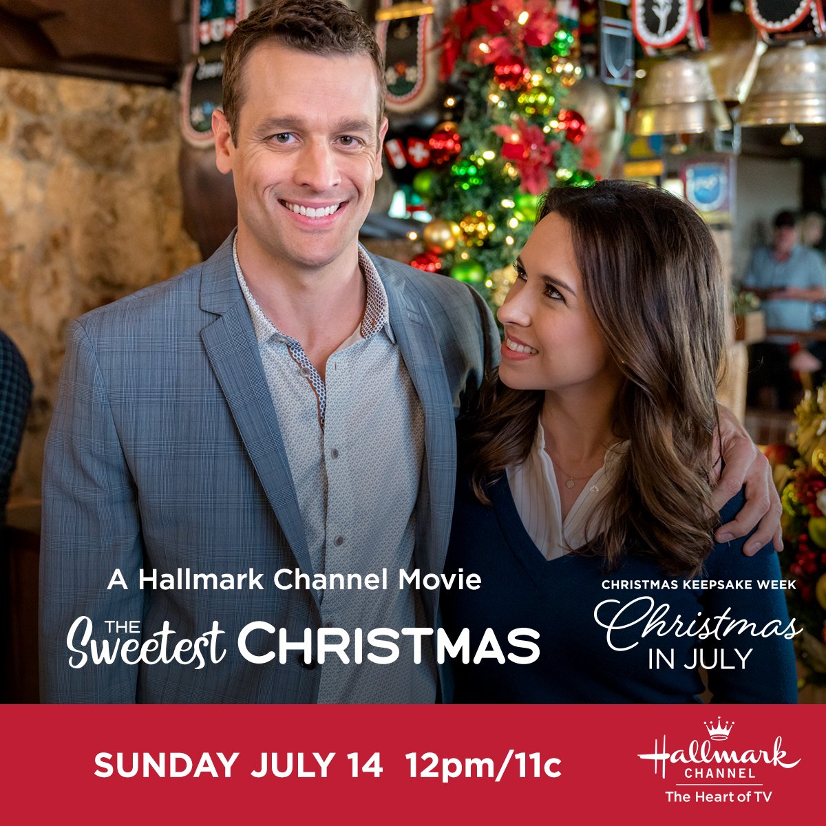 hallmarkchannel's tweet photo. Struggling pastry chef, Kylie @IamLaceyChabert, is excited to compete in the American Gingerbread Competition. However, things start to unexpectedly break down. Will getting help from ex Nick #LeaCoco lead to success? Tune into #TheSweetestChristmas starting NOW! #ChristmasInJuly https://t.co/3kLip3kKdv